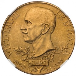 レア 1925年イタリア ヴィットーリオ・エマヌエーレ3世 100リラ NGC PR64 Matte