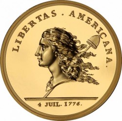 1776年 (2014年リストライク) Libertas Americana 5オンス大型金貨 NGC PF70 Ultra Cameo High Relief