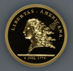 1776年 (2014年リストライク) Libertas Americana 5オンス大型金貨 NGC PF70 Ultra Cameo High Relief