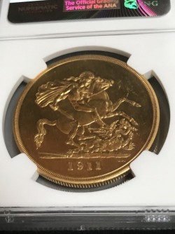 写真追加 格安! 1911年 英国 ジョージ5世5ポンド金貨 NGC PF62 写真追加 格安! 1911年 英国 ジョージ5世5ポンド金貨 NGC PF62