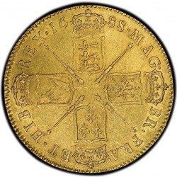 単独鑑定2位 1688年 英国 ジェームス2世 5ギニー金貨 PCGS AU55