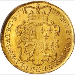 1738年 英国 ジョージ2世 2ギニー金貨 PCGS AU58