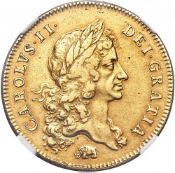 激レア 1668年 英国 チャールズ2世 5ギニー金貨 NGC XF45