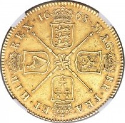 激レア 1668年 英国 チャールズ2世 5ギニー金貨 NGC XF45