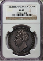 1826年 英国 ジョージ4世 プルーフクラウン銀貨 NGC PF62