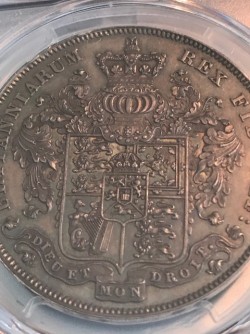 R SPINK評価額22500ポンド 1826年 英国 ジョージ4世 プルーフクラウン銀貨 PCGS PF62