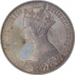 64以上は見つからない！ 1847年 英国 ゴシック（ゴチック）クラウン銀貨 UNDECIMO PCGS PR64