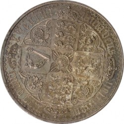 64以上は見つからない！ 1847年 英国 ゴシック（ゴチック）クラウン銀貨 UNDECIMO PCGS PR64