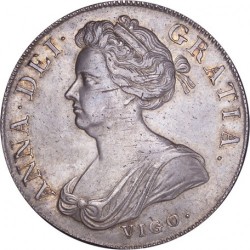 1703年 英国 アン女王 VIGO クラウン銀貨 aEF
