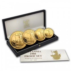1988年 英国 ブリタニア プルーフ金貨4枚セット