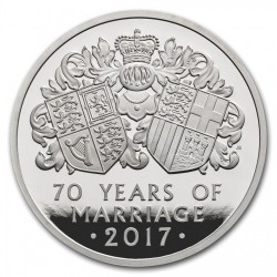 2017年 英国 プラチナ・ウエディング（70周年）ピエフォー 3oz プルーフプラチナ貨