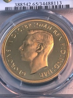 高鑑定レア 1937年 英国 ジョージ6世5ポンド金貨 PCGS PR65 CAMEO