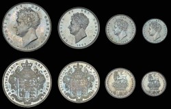 80年ぶりに市場に！ 1826年 英国 ジョージ4世 8枚プルーフ金貨＆銀貨セット