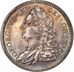 1746年 英国 ジョージ2世 プルーフクラウン銀貨 NGC PF65