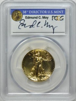 2009年 米国 ウルトラハイリリーフ金貨 PCGS MS70PL ファーストストライク Moy氏サイン