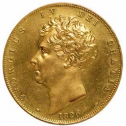 1826年 英国 ジョージ4世 5ポンド金貨 ギルド(Gilded)