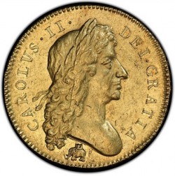 PCGS&NGC合わせて最高鑑定 1684年 英国 チャールズ2世5ギニー金貨 エレファント & キャッスル PCGS AU58