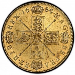 PCGS&NGC合わせて最高鑑定 1684年 英国 チャールズ2世5ギニー金貨 エレファント & キャッスル PCGS AU58