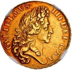 1701年英国ウィリアム3世5ギニー金貨 NGC XF45