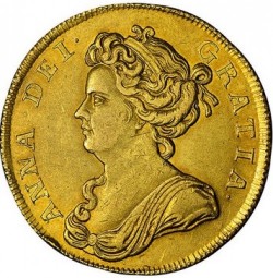 飛びついて下さい 1711年 英国 アン女王2ギニー金貨 NGC AU58