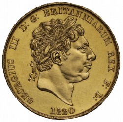 激レア 60枚のみ 試作貨 1820年 英国 ジョージ3世 パターン2ポンドプルーフ金貨 PCGS PR63DCAM