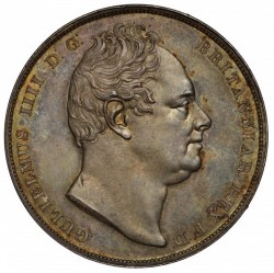 PCGS鑑定なし NGCは4枚のみ W.Wyon刻印の激レア 1831年 英国 ウィリアム4世 プルーフクラウン銀貨 NGC PF63