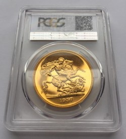 1937年 英国 ジョージ6世 5ポンドプルーフ金貨 PCGS PR64 Deep Cameo 1937年 英国 ジョージ6世 5ポンドプルーフ金貨 PCGS PR64 Deep Cameo